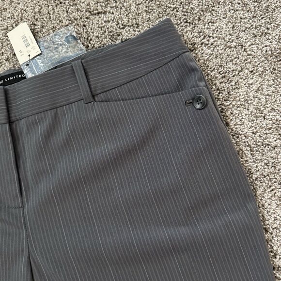 The Limited Cassidy Fit Gray Striped Mid Rise Flare Dress Pants Size 8 NWT - Picture 3 of 12